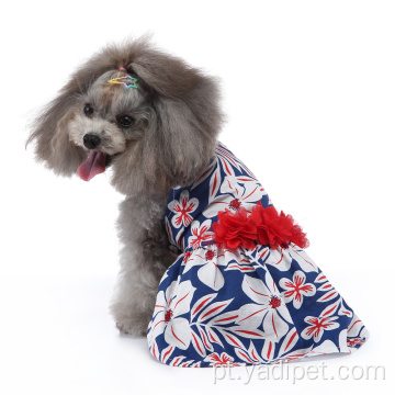 Dog Dresses Pet floral com flores vestido elegante